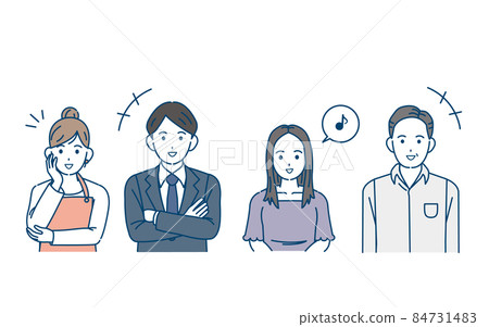 微笑，大笑，快樂的面部表情，人，男人，女人，男人和女人 84731483