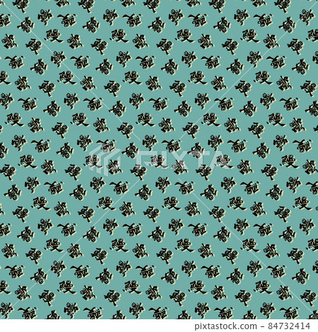 Eel and variant character pattern-green Eel and variant character pattern-green 84732414