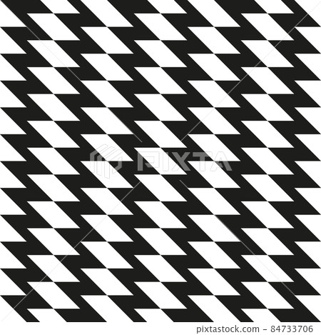 Abstract ornament with black zigzag on white background. Geometric seamless texture Abstract ornament with black zigzag on white background. Geometric seamless texture 84733706