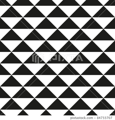 Abstract ornament with black triangles on white background. Geometric seamless texture Abstract ornament with black triangles on white background. Geometric seamless texture 84733707