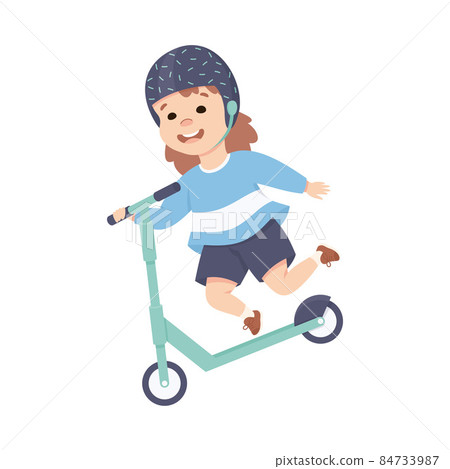 Little Girl on Scooter in Skate Park Having Fun and Enjoying Recreational Activity Vector Illustration Little Girl on Scooter in Skate Park Having Fun and Enjoying Recreational Activity Vector Illustration 84733987