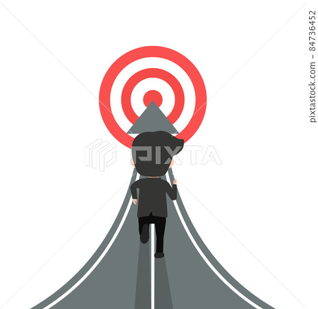 businessman forward to the target red 84736452