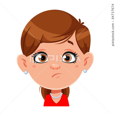 Face expression of pretty woman, disappointed Face expression of pretty woman, disappointed 84737674
