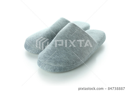 Pair of house slippers isolated on white background Pair of house slippers isolated on white background 84738887