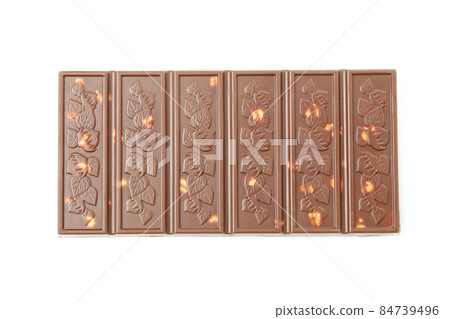 Tasty chocolate bar isolated on white background Tasty chocolate bar isolated on white background 84739496