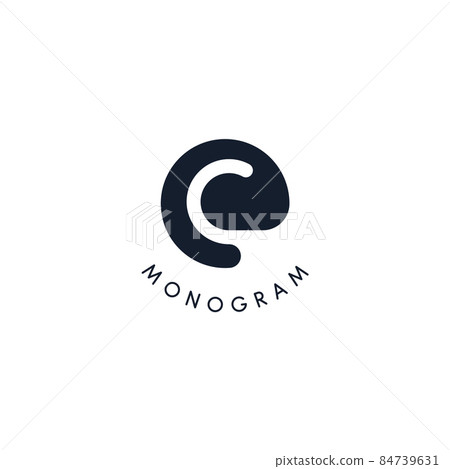 Black logo with cut out silhouette of letter C, round monogram for business and branding. Modern vector logotype, circle badge negative space style Black logo with cut out silhouette of letter C, round monogram for business and branding. Modern vector logotype, circle badge negative space style 84739631