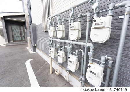 Gas meter in an apartment house Gas meter in an apartment house 84740149