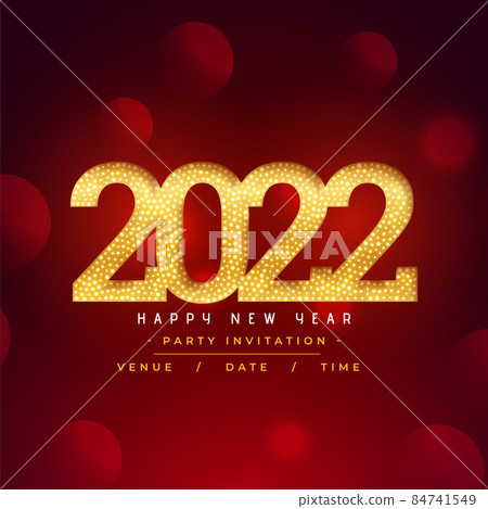happy new year 2022 golden text flyer on red... - Stock Illustration ...