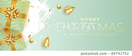 abstract merry christmas banner with 3d... - Stock Illustration ...