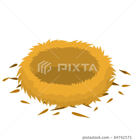 Bird nest. Animal shelter of brown sticks and branches. 84742571