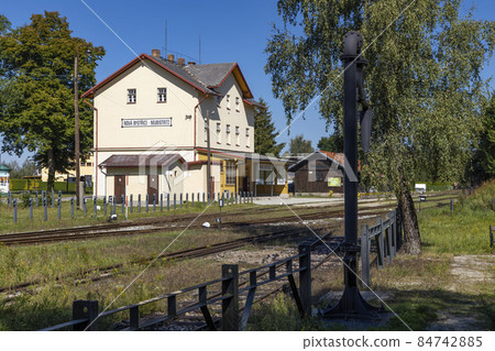 Narrow gauge railway Jindrichuv Hradec to Nova Bystrice, station Nova Bystrice, Czech Republic Narrow gauge railway Jindrichuv Hradec to Nova Bystrice, station Nova Bystrice, Czech Republic 84742885