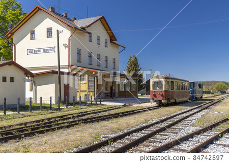 Narrow gauge railway Jindrichuv Hradec to Nova Bystrice, station Nova Bystrice, Czech Republic 84742897