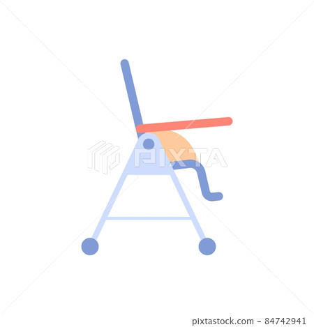 Baby feeding high chair flat icon isolated on... - Stock Illustration ...