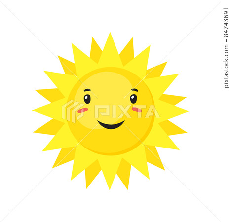 Sunrise emoji. Drawing june weather, image vector design 84743691