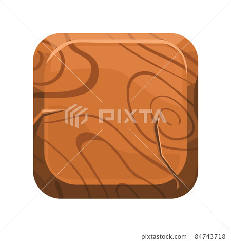 Squared wood button. Shape for stop sign, vector illustration Squared wood button. Shape for stop sign, vector illustration 84743718