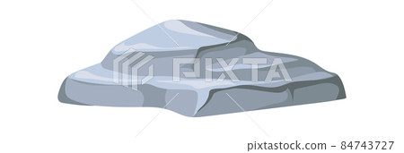 Smooth stone. Broken rock pile, 3d elements cartoon vector 84743727