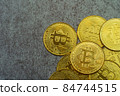 Cryptocurrency cryptocurrency coins placed on concrete 84744515