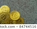 Cryptocurrency cryptocurrency coins placed on concrete 84744516