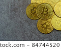 Cryptocurrency cryptocurrency coins placed on concrete 84744520