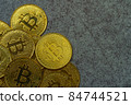 Cryptocurrency cryptocurrency coins placed on concrete 84744521