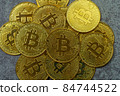Cryptocurrency cryptocurrency coins placed on concrete 84744522