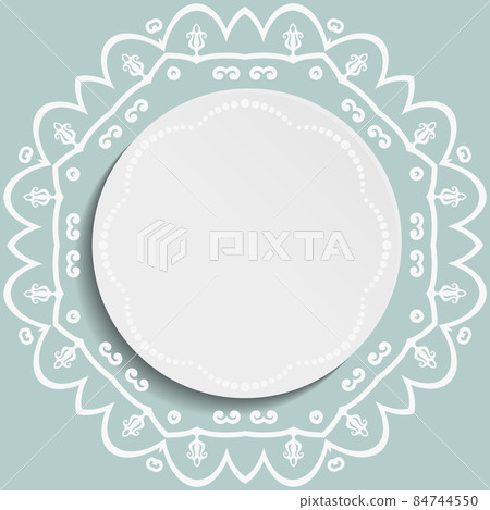 Winter Vector Round Frane With Floral Elements 84744550