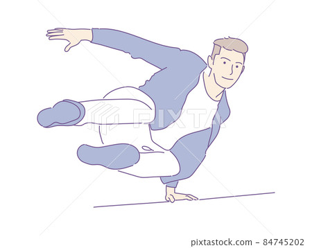 FreeRunning Extreme sport  jumping on skyscrapers free running vector. 84745202