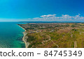 Beautiful summer drone panorama over village at the coast of Black Sea 84745349