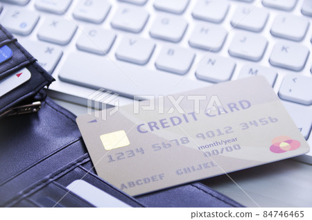 Credit card and computer Credit card and computer 84746465