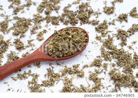 Dried absinthe wormwood on white background. 84746905
