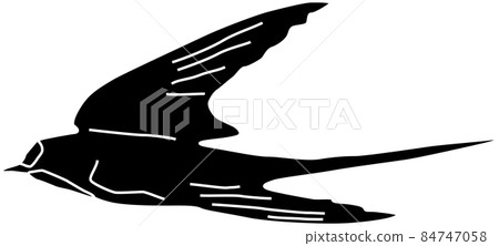 Flying swallow silhouette 84747058