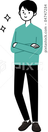 Adult male arm-folded pose 84747284