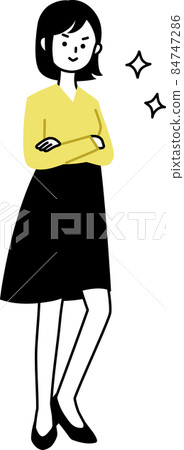 Adult female arm-folded pose 84747286