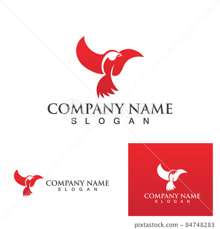 Birds fly on the beach logo and symbol Birds fly on the beach logo and symbol 84748283