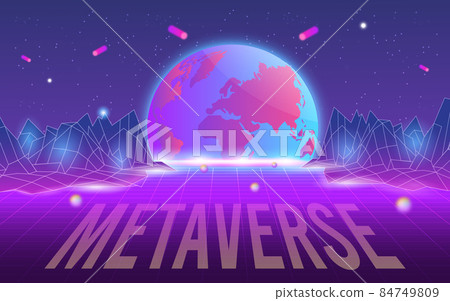Concept of Future digital technology metaverse, colorful background. Vector illustration eps10 84749809
