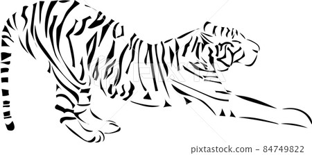 A simple silhouette illustration of a tiger. For New Year's cards. Tiger year. 84749822