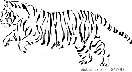 A simple silhouette illustration of a tiger. For New Year's cards. Tiger year. 84749824