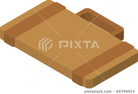 Simple top-mounted isometric style travel trunk icon for schedule management. Simple top-mounted isometric style travel trunk icon for schedule management. 84749954