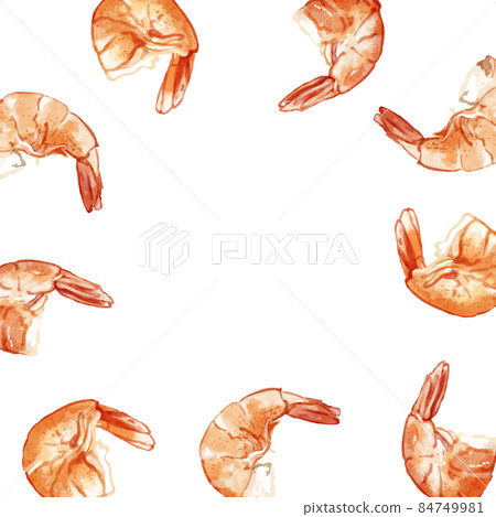 手繪水彩蒸蝦插畫方框/盒 手繪水彩蒸蝦插畫方框/盒 84749981