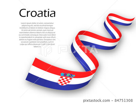 Waving ribbon or banner with flag of Croatia Waving ribbon or banner with flag of Croatia 84751308
