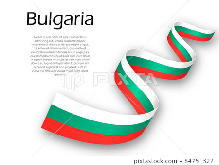Waving ribbon or banner with flag of Bulgaria 84751322