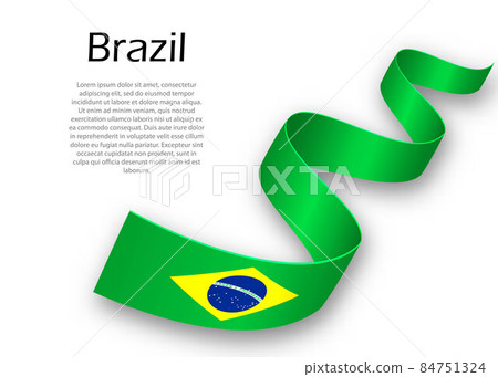Waving ribbon or banner with flag of Brazil. Template for indepe Waving ribbon or banner with flag of Brazil. Template for indepe 84751324