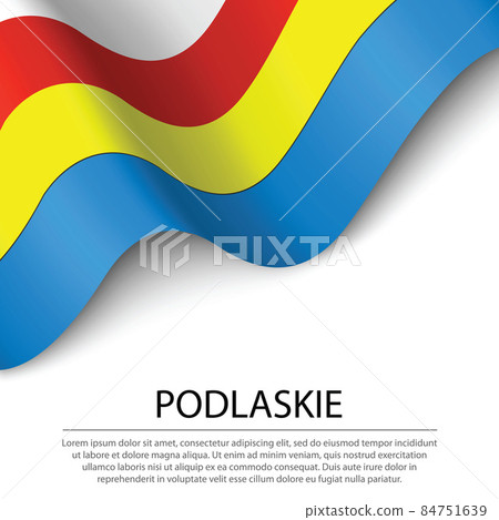 Waving flag of Podlaskie voivodship is a region of Polland on wh 84751639