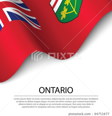 Waving flag of is a province of Canada on white background. 84751677