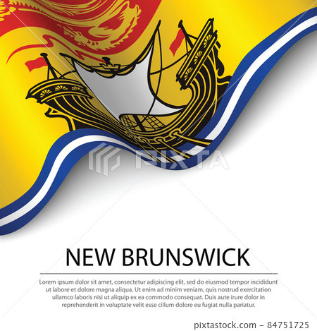 Waving flag of is a province of Canada on white background. Waving flag of is a province of Canada on white background. 84751725