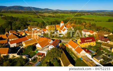 Aerial view of Czech village Cakov Aerial view of Czech village Cakov 84752255