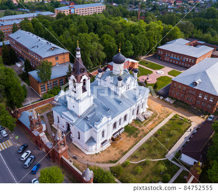Aerial view of Holy Trinity Mariinsky Convent at city Yegorievsk.  84752555