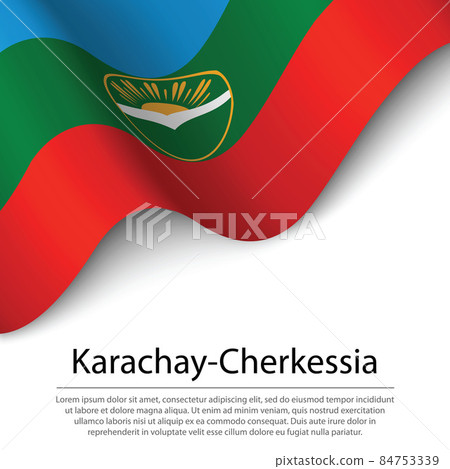 Waving flag of Karachay-Cherkessia is a region... - Stock Illustration ...