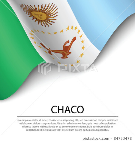 Waving flag of Chaco is a region of Argentina Stock