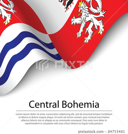 Waving flag of Central Bohemia is a region of Czech Republic on Waving flag of Central Bohemia is a region of Czech Republic on 84753481